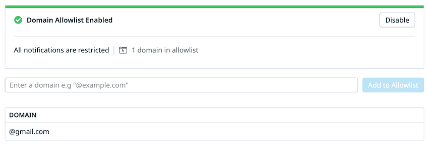 Domain Allowlist