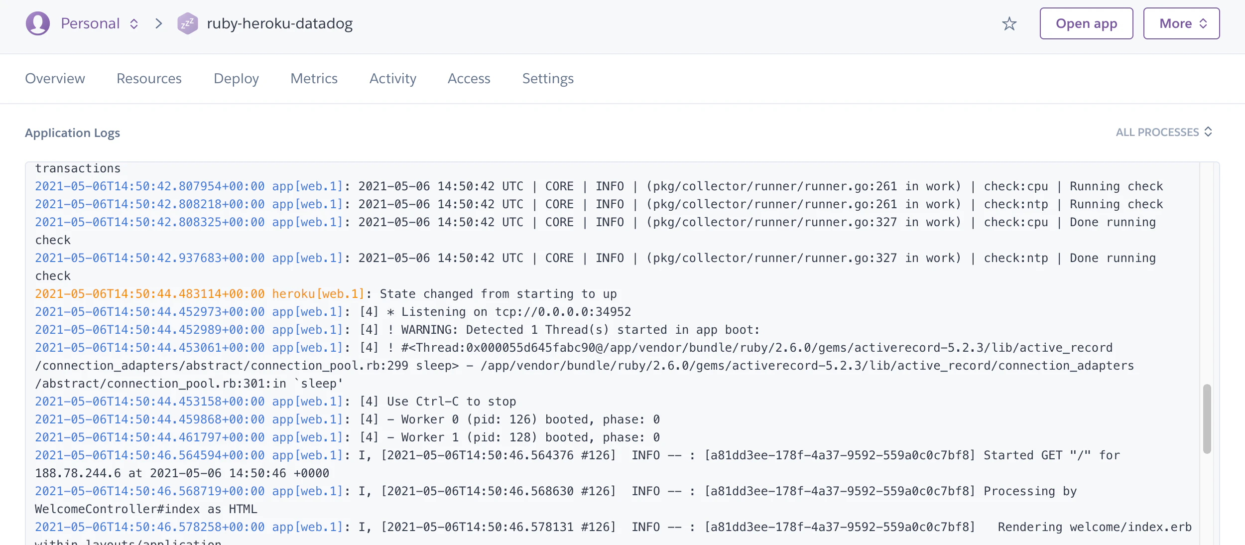 Datadog で Heroku の Ruby On Rails アプリケーションをインスツルメント