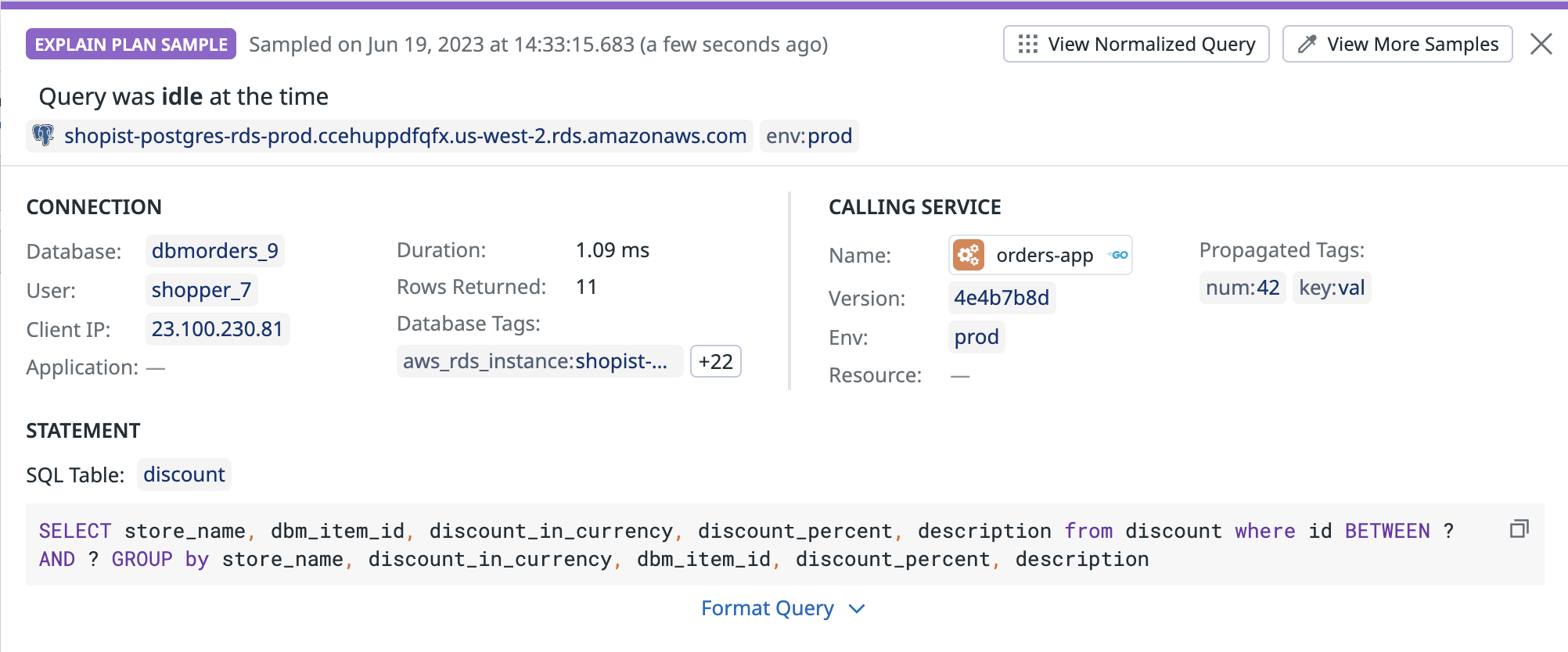 Tagging SQL Statements