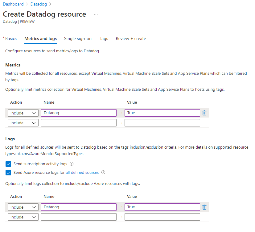 datadog azure metrics