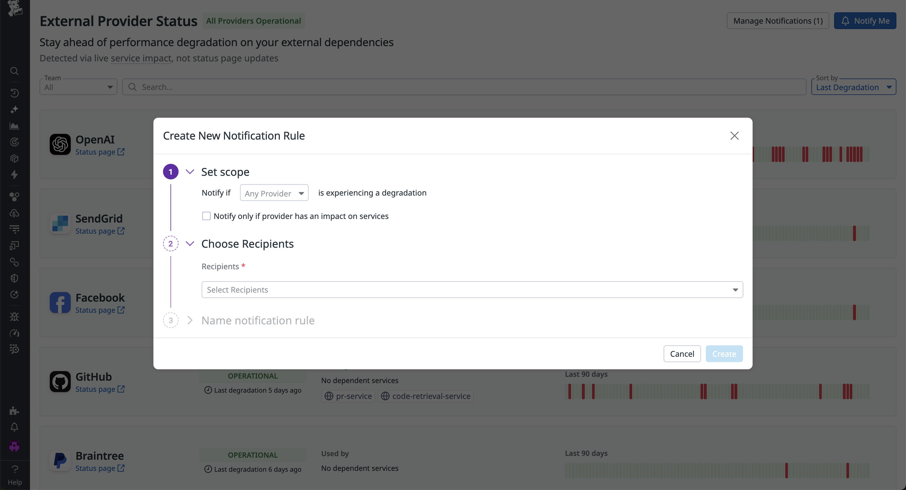 External Provider Status