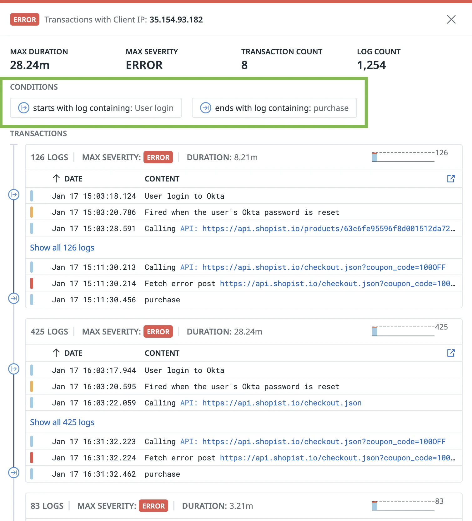 Grouping Logs Into Transactions