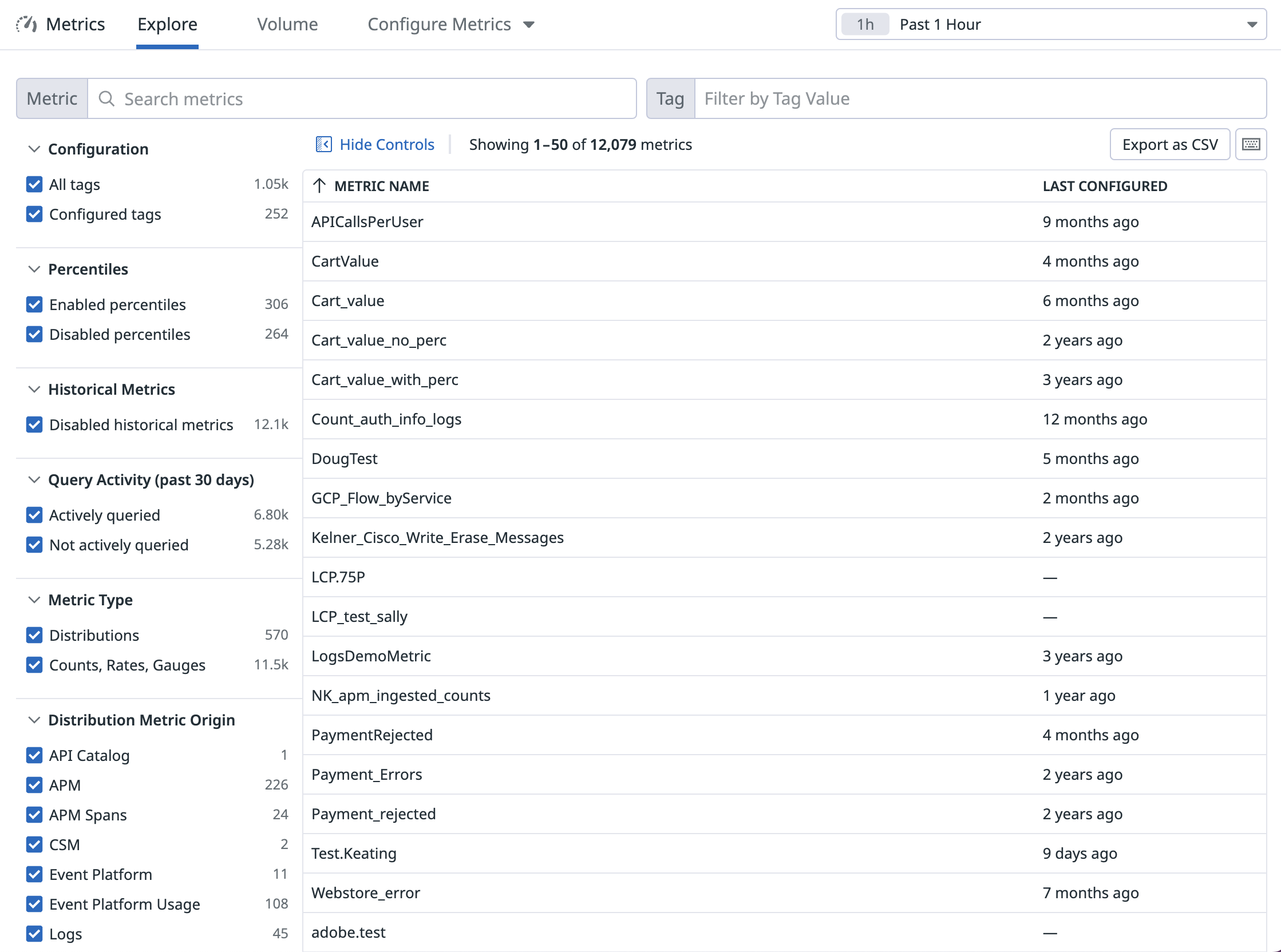 Metrics Summary