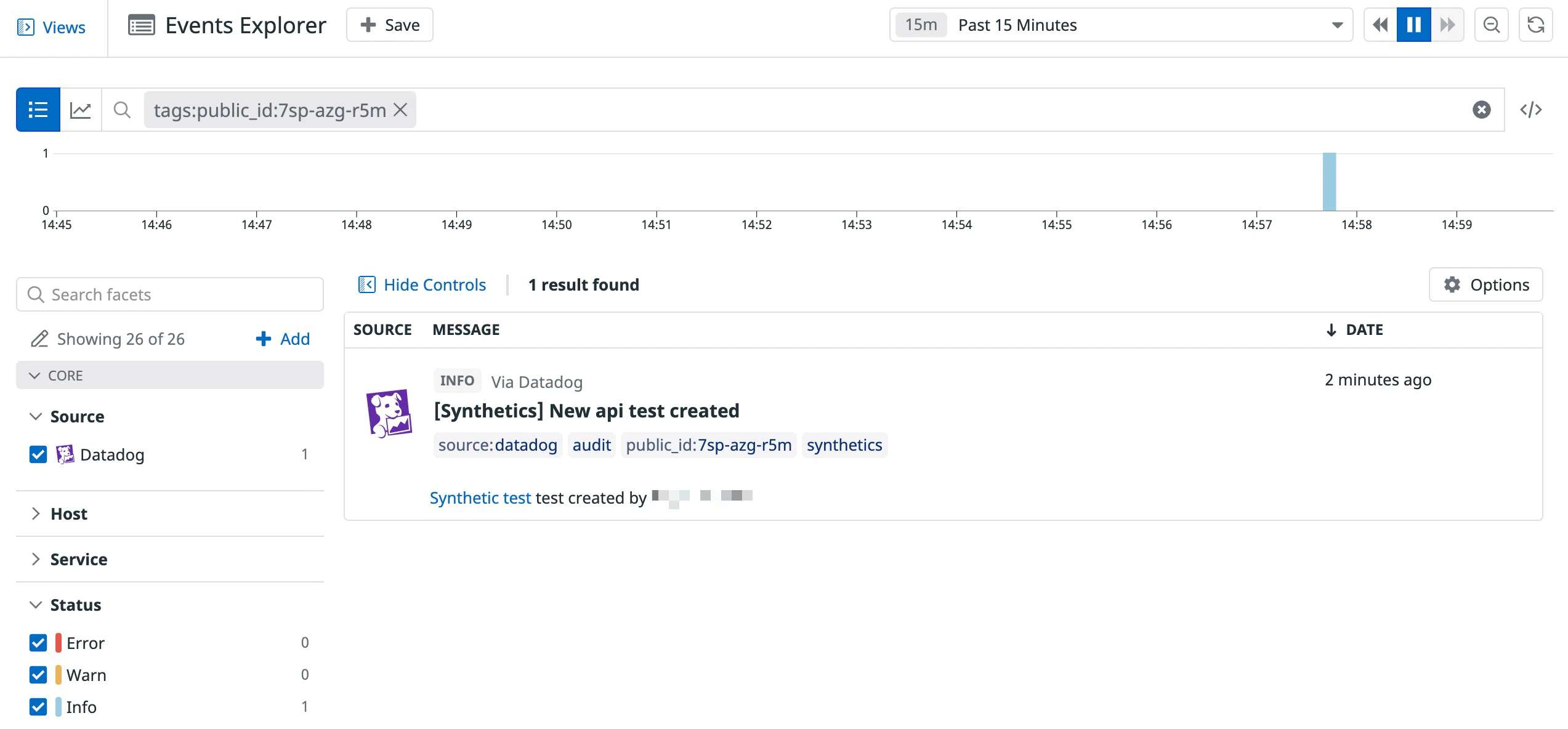 Synthetic テストの検索と管理 Synthetic テストの検索と管理