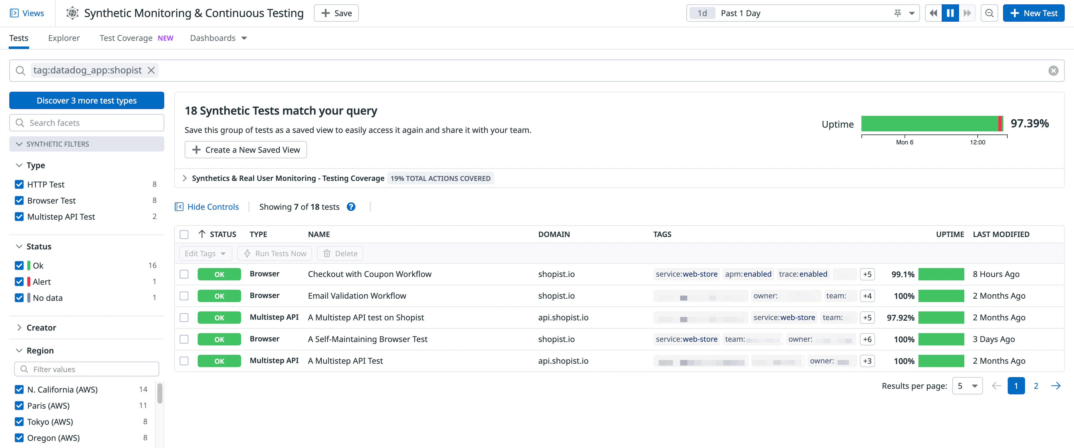 Search and Manage Synthetic Tests Search and Manage Synthetic Tests