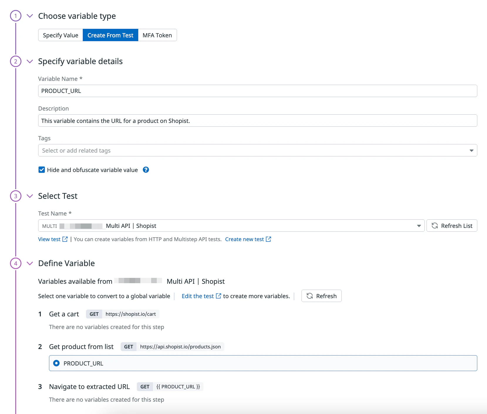 Synthetic Testing and Monitoring Settings