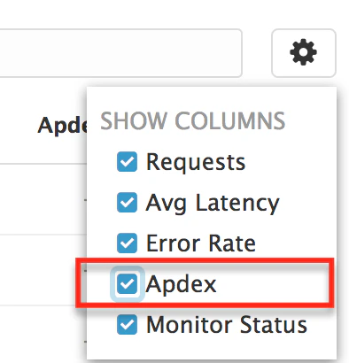 Apdex Software Configure Apdex score by service