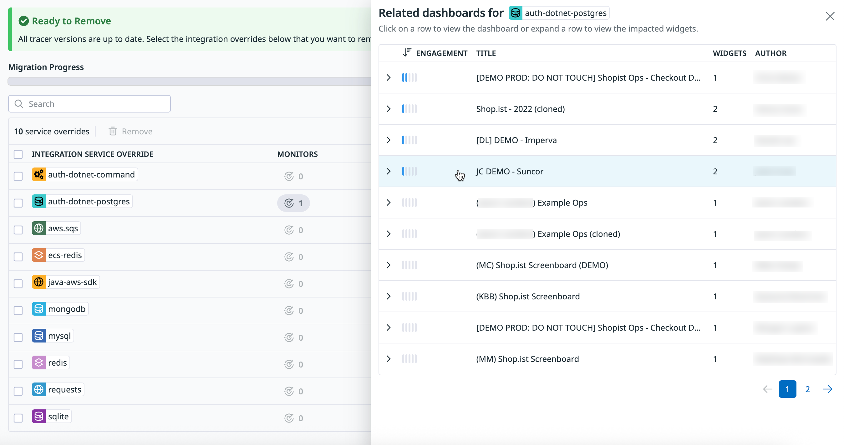 Override Monitor Integration Override Removal